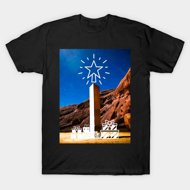 Monolith Christmas Tree T-Shirt by Digital GraphX